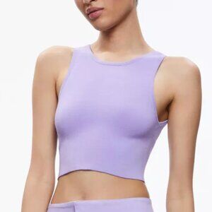 Alice + Olivia Brentan Cropped Lace Up Tank Purple Size S